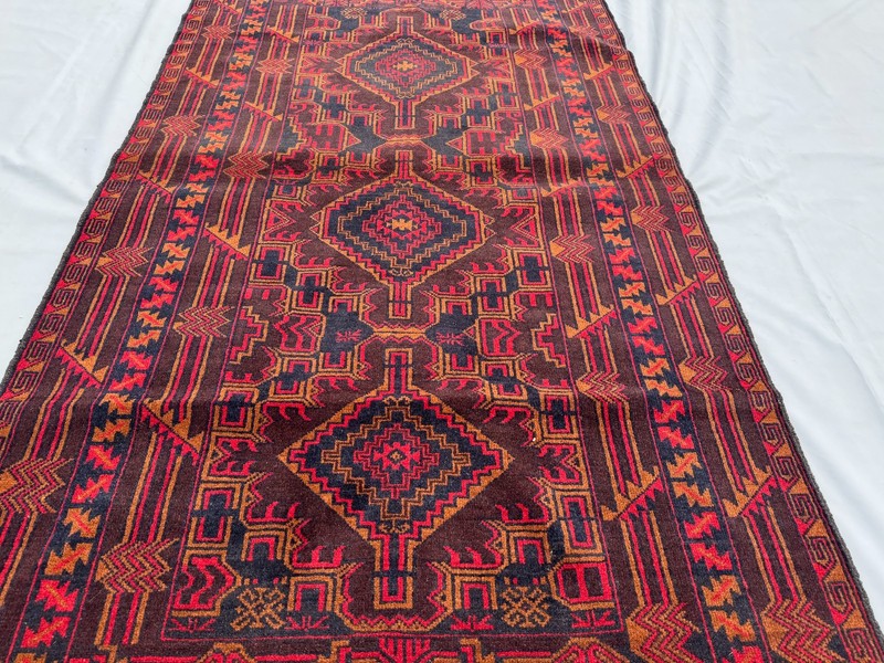 4x7 Afghan Hand Knotted Vintage Baluchi Rug Tribal Medallion Persian Area Carpet gallery