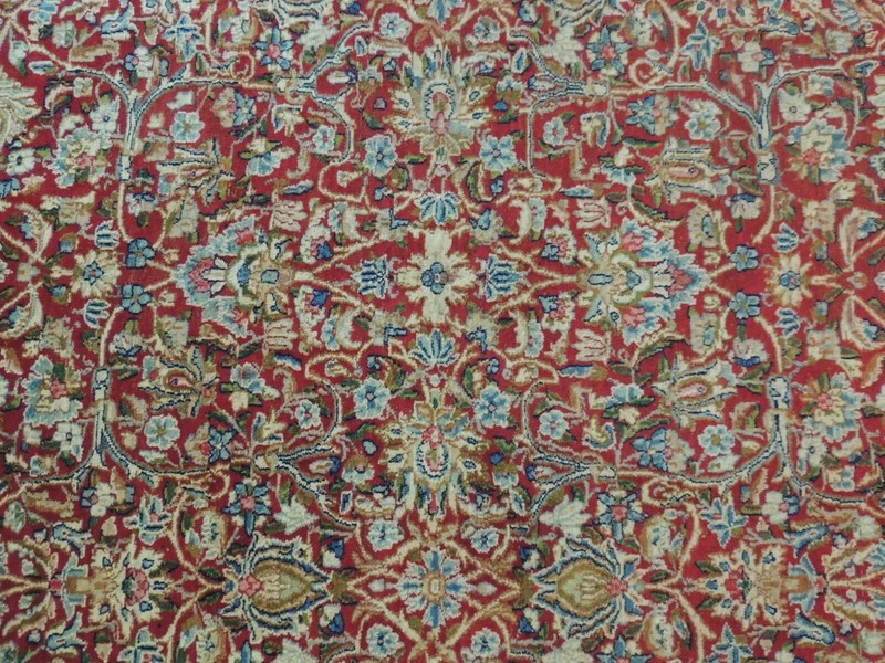 10x12 10x13 10x14 semi-Antique Kermaan Oriental Area Rug wool Red Blue Gold gallery