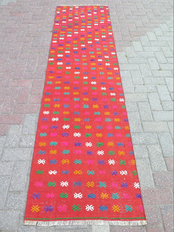 Turkish Runner Rug, Hallway Rug, Corridor Rugs, Home Decor, Stairs Rug 28"x105" gallery