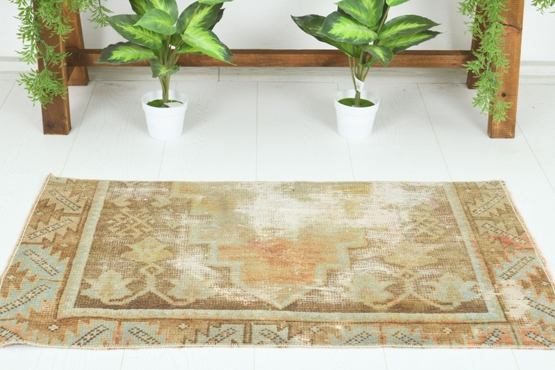 Turkish Door Mat Small Rug 2x3 Handmade Vintage Oushak Mini Rug Bath Carpet,922 gallery