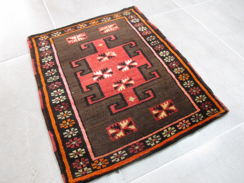 Antique Turkish Pillowcase Rug 20''x25'' Handmade Wool Oriental Yastik 52x65cm gallery