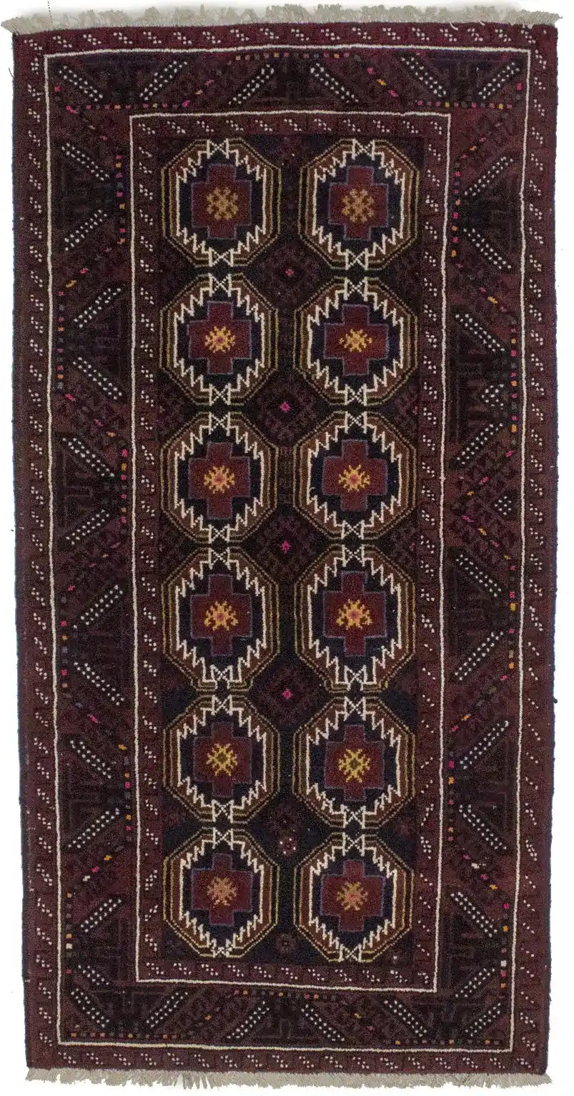 Handmade Vintage Oriental Rug Tribal Design Foyer Size Décor Carpet 3'3X6'6 ft gallery