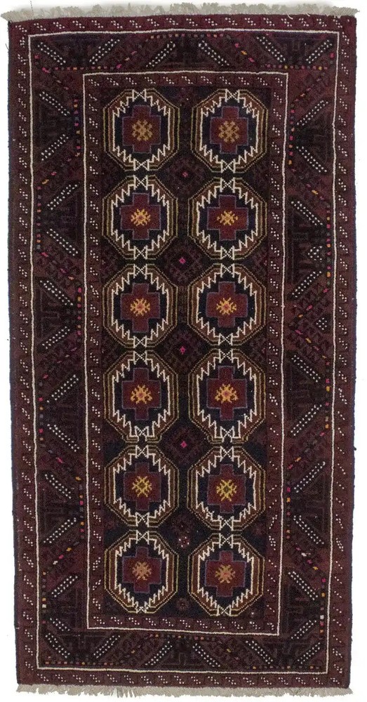 Handmade Vintage Oriental Rug Tribal Design Foyer Size Décor Carpet 3'3X6'6 ft