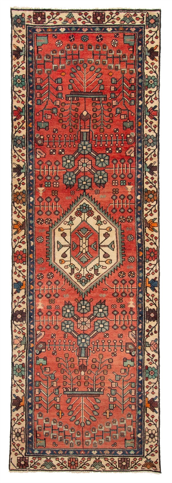 Vintage Hand-knotted Runner Rug 2'10" x 8'11" Traditional Oriental Wool Carpet gallery