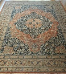 Antique 1880s Tabrizz Haj jalilii Hand Knotted Wool Oriental Rug 9′ x 13′