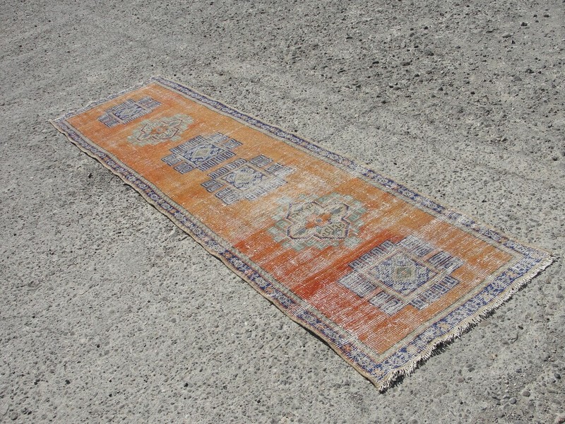2x10 turkish runner rug, oushak runner rug, 2.9 x 10.5 ft. turkish floor rug, gallery
