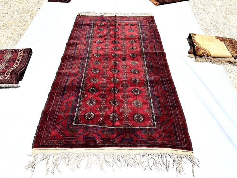 5x8 Ft Afghan Hand Knotted Vintage Wool Rug Bokhara Design Tribal Baluchi Carpet gallery