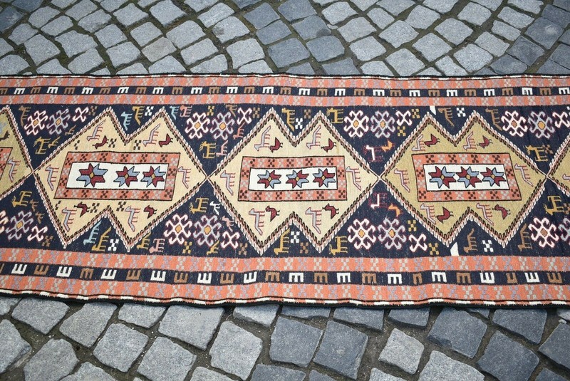 Sumak Runner Kilim 30'' x 108'' Caucasian Terrific Animal Design Hallway Kilim gallery