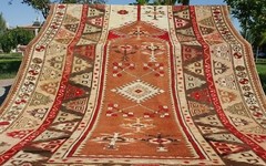 Decorative Cr1900-1939s Natural Dyes 4’9″×7’5″ Oushak Prayer Rug