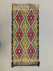 Vintage Turkish Mini Kilim 95×42 cm Wool Small Kelim Runner, shabby Chic