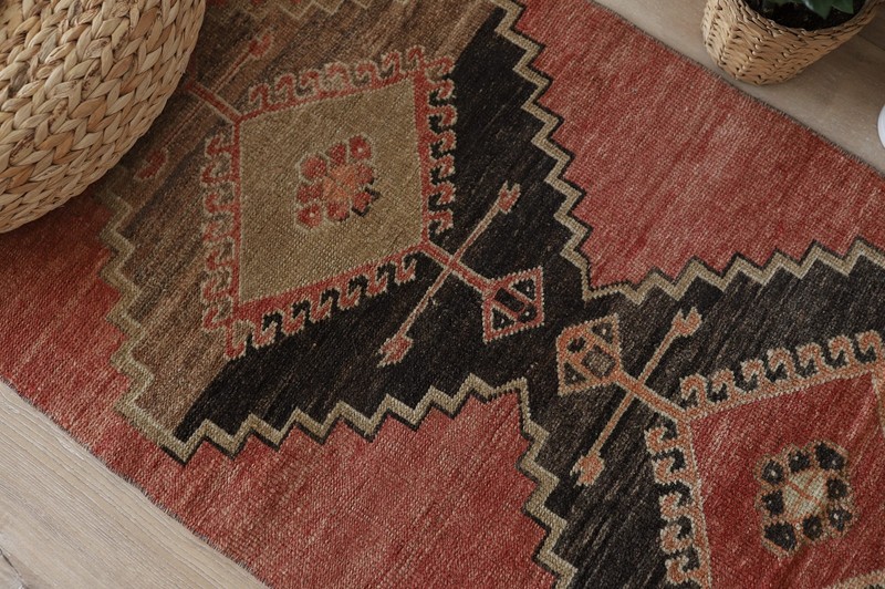 2x12 Vintage Oushak Runner Rug, Hand Knotted Wool Hallway Rug,Boho Runner, gallery