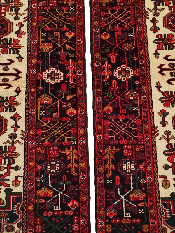 Twin PAIR of Karejeh rugs Hand Woven - 4'11" x 6'5" + 4'11" x 6'7" gallery