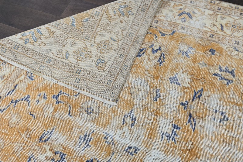 Oushak Turkish Vintage Rug 7x10 Kilim Rug Anatolian Handmade Boho Decor ORANGE gallery