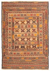 Vintage Hand Woven Area Rug 4’1″ x 5’9″ Traditional Wool Oriental Carpet