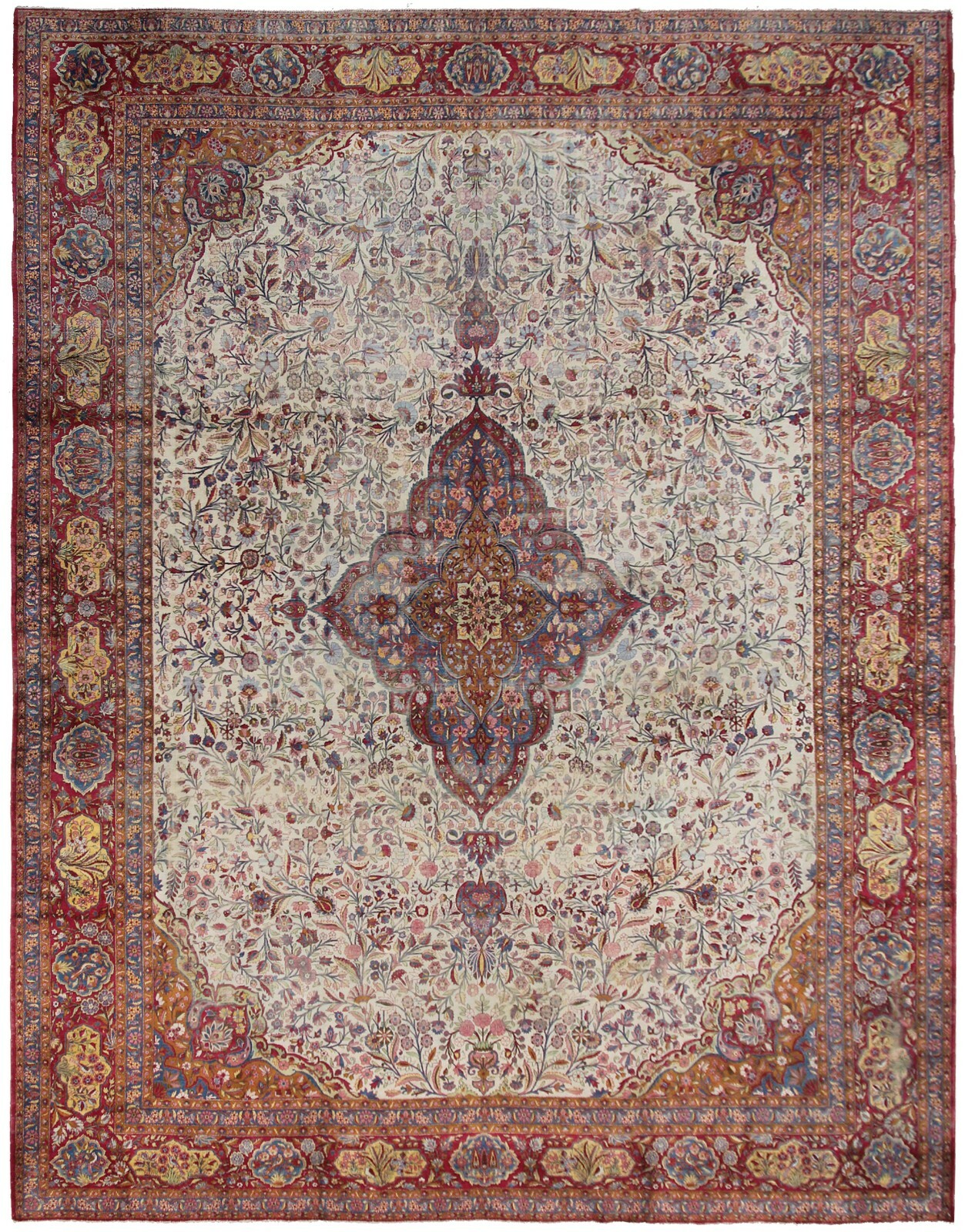 10x14 Exceptional Rare Antique Fine Silk Handmade Rug Bird Design 328cm x 427cm gallery