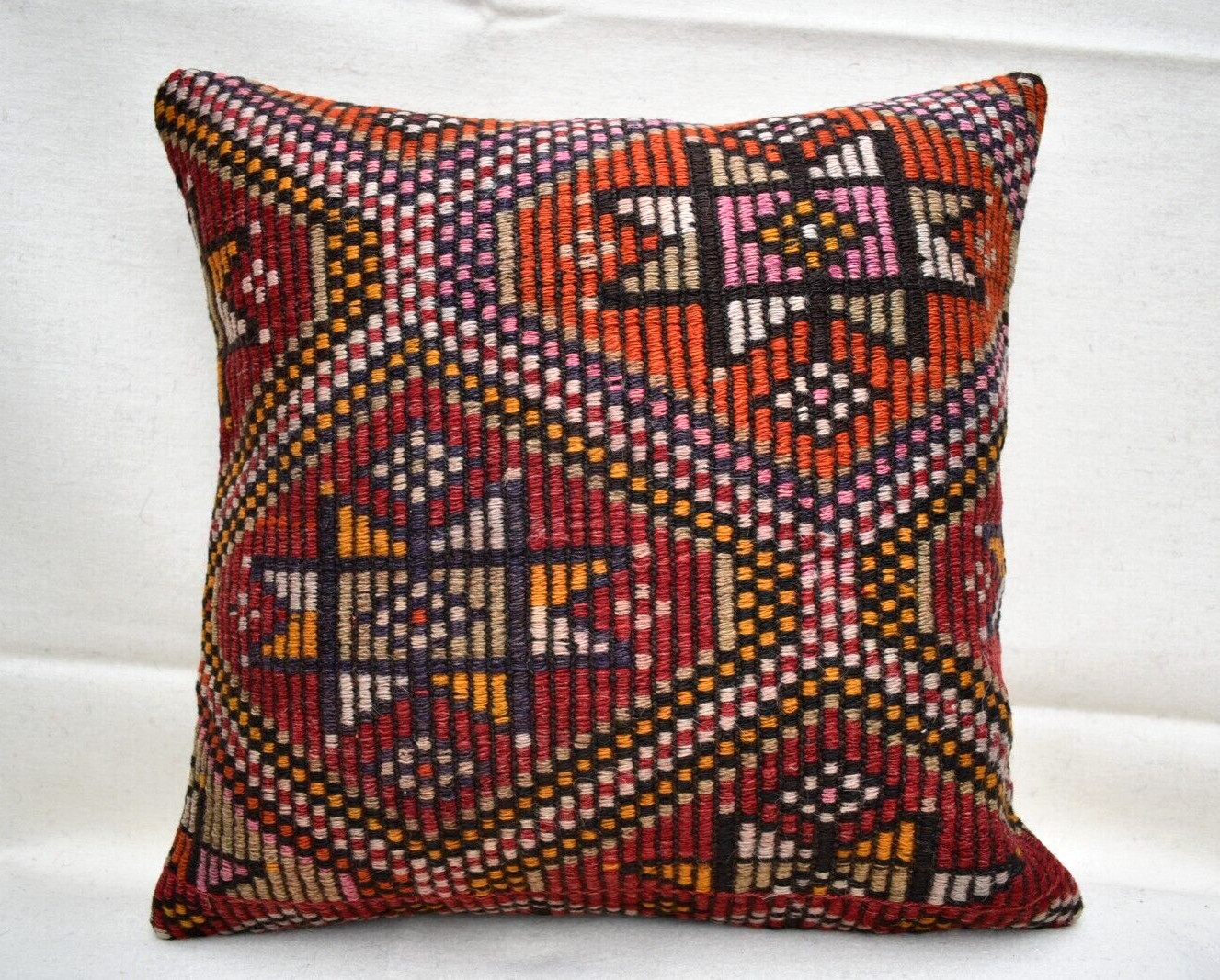16''x16'' Decorative Handmade Turkish Kilim Pillow Cover Sofa Rug Cushion Cover gallery
