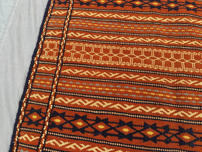 3'4 x 4'11 ft Vintage Afghan Sumak Kilim Rug Handwoven Tribal Wool Area Carpet gallery