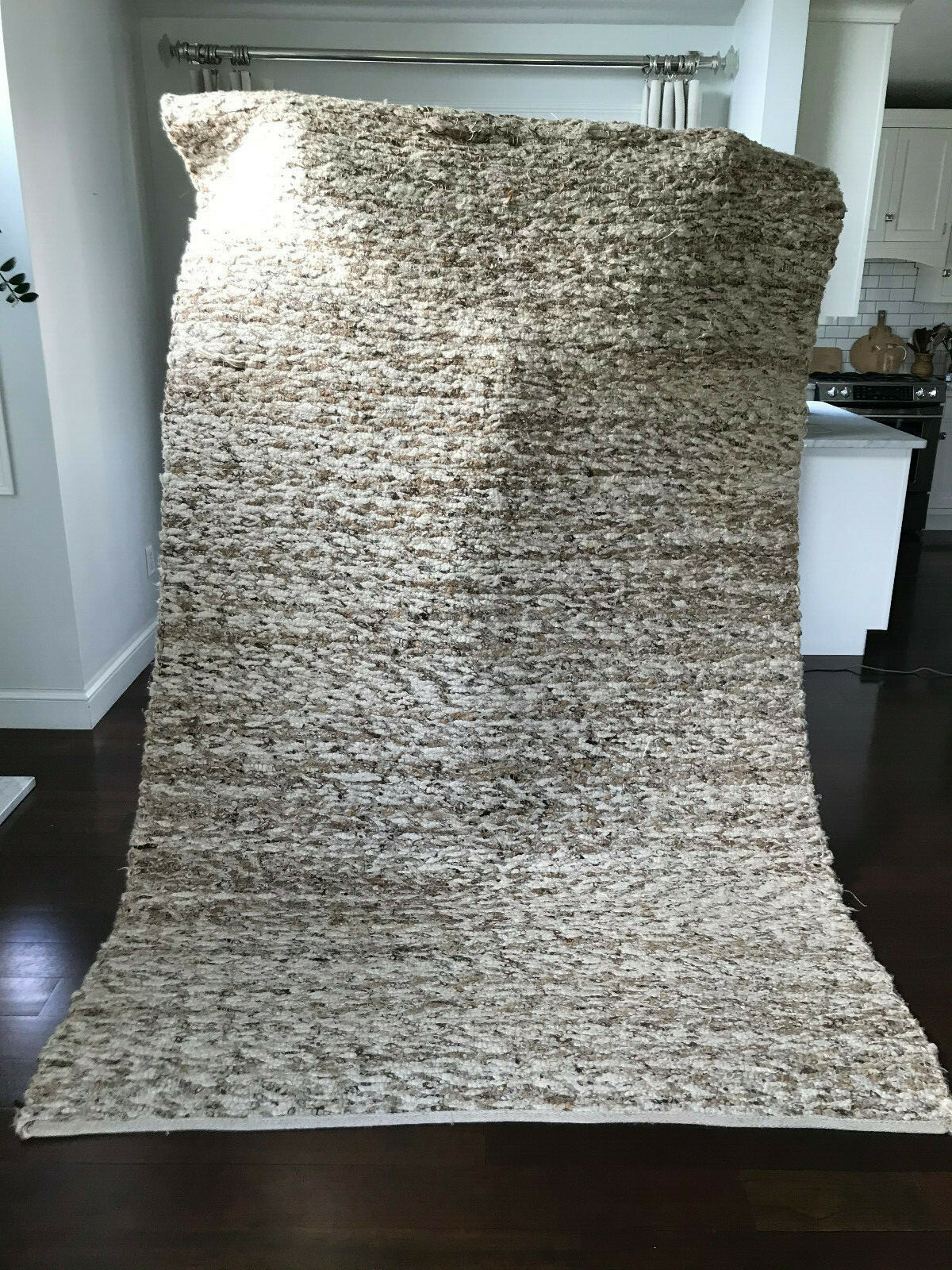 Vintage Mid Century Modern/ Hollywood Regency Spun Wool Rug gallery