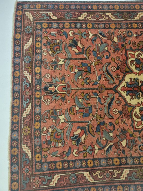 Antique Oriental Hand-Knotted Wool Area Rug Terracotta/Beige 4' x 6' gallery