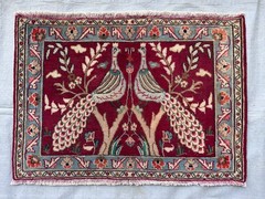 COLLECTORS’ ITEM Stunning Vintage Peacock Peafowl Shikargah Pictorial Wall Hang