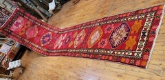 3x12ft Armenian Runner Rug | Runner Rug 3x12ft| Vintage Pink Orange Runner Rug