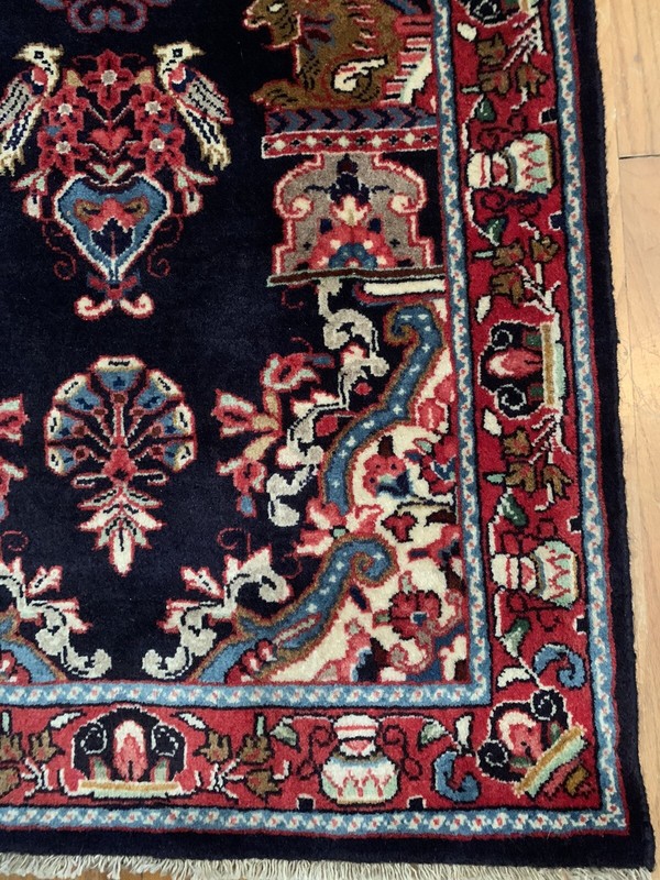 Tribal Pictorial Saroukk Sarough Arak Wool Area Rug 2 x 4 Hand Knotted gallery