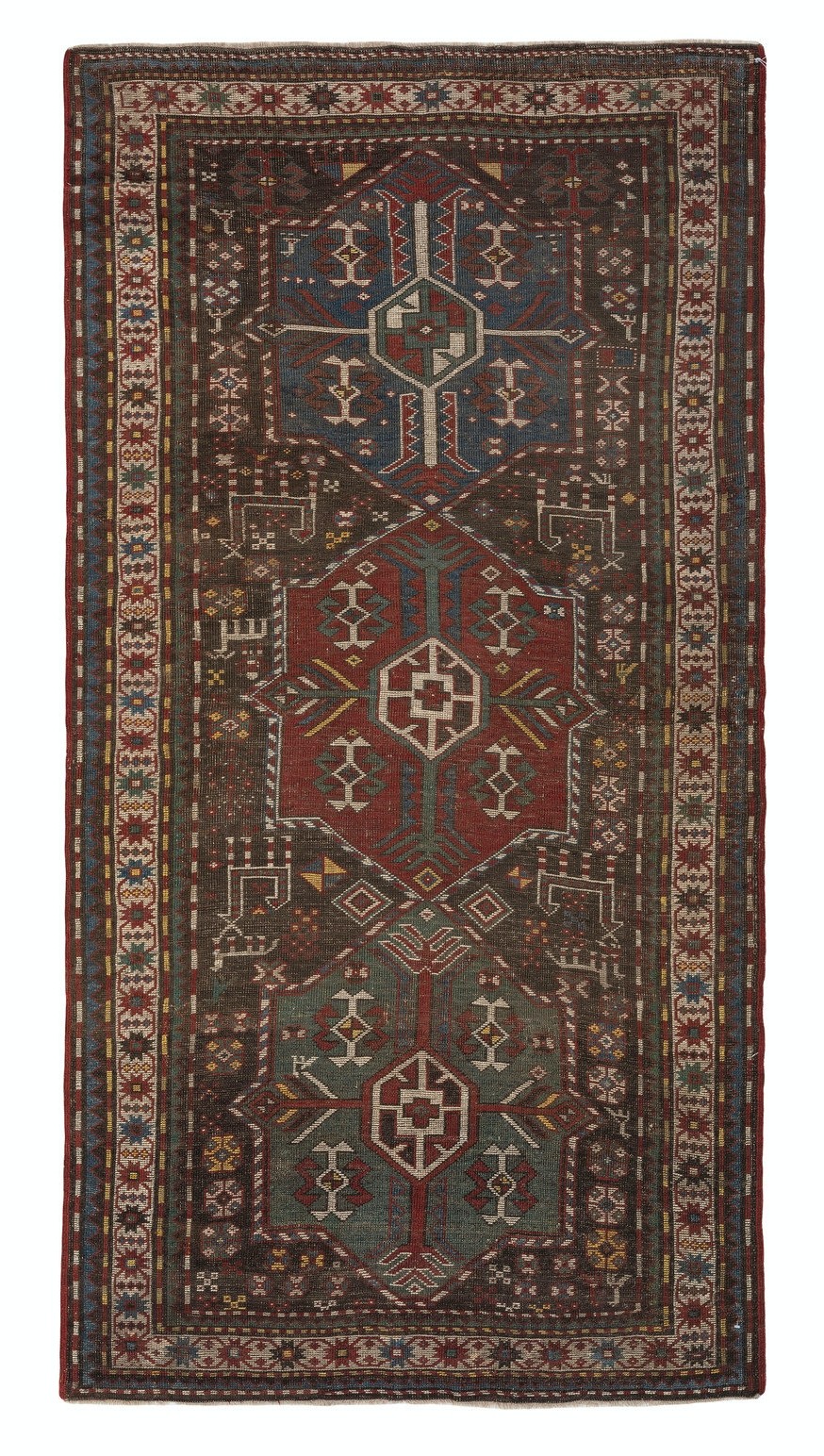 4x7.7 Ft Antique Karabagh Rug, South Caucasus, Late 19th Century gallery