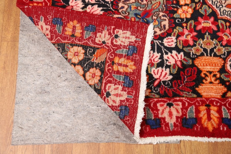 Red Floral Kirman Traditional Area Rug 9x13 Vintage Handmade Living Room Carpet gallery