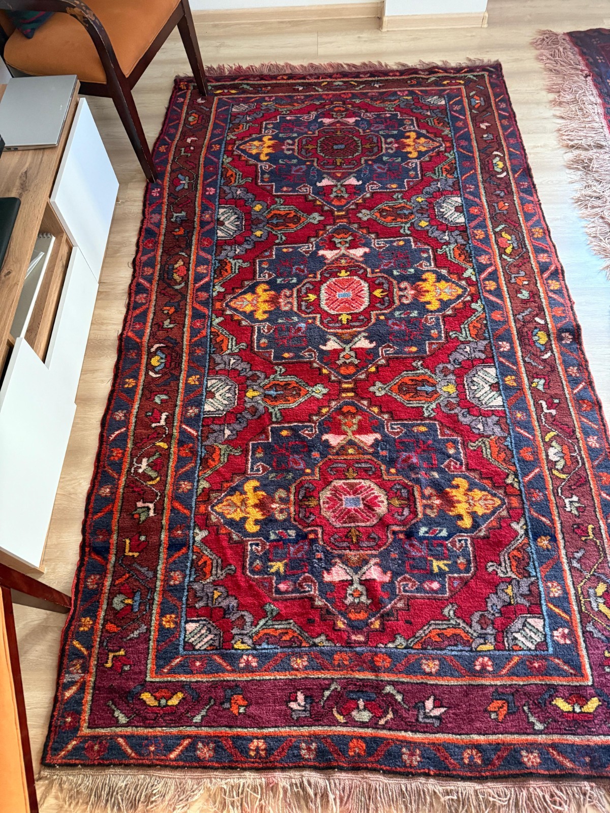 Vintage Dagestan Handmade Wool Rug, Mid-20th Century, Natural Dyes, (98×61in) gallery