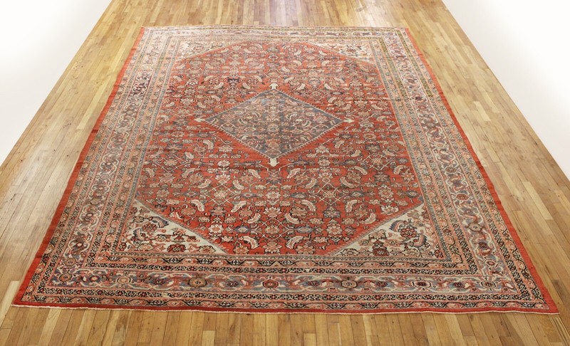 Antique Hand-Knotted Traditional Floro-Geometric Oriental Carpet gallery