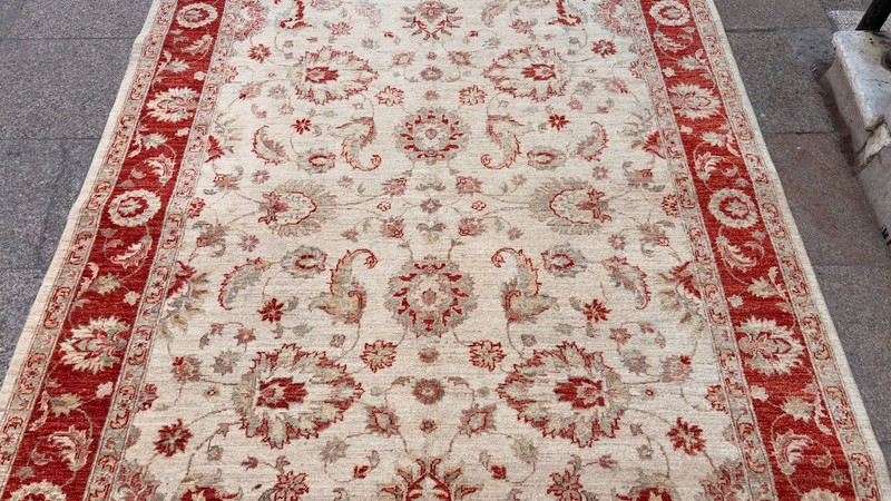 5'7' X 8'1'' Vintage Carpet Natural Village Rug Handmade Rug.SKU:U1755 gallery