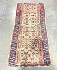 Antique Turkish Caucasian Carpet Rug Soumak Kazak Butterflies Tribal Runner