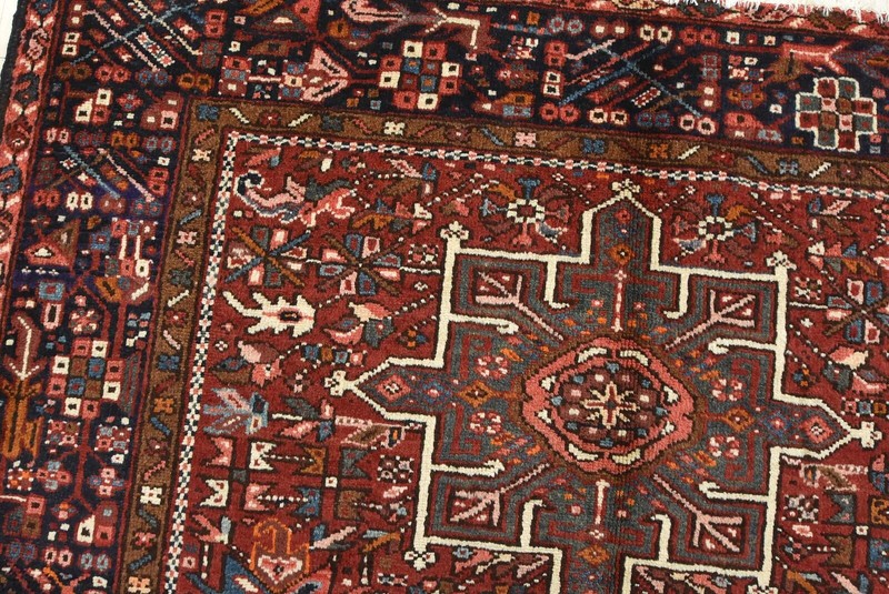 Vintage Tribal Oriental 4’10” x 6’2” Red Wool Traditional Hand-Knotted Area Rug gallery