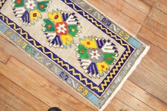 Vintage Kurdish Kars Accent Rug Size 1’5”x2’5”