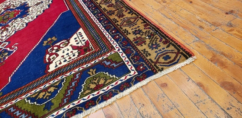 Rare Antique 1900-1939's Wool Pile Natural Dye Hand-Knotted Area Rug 5'x7'10" gallery
