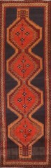 Vintage Tribal Orange Wool Hand-knotted 13 ft Runner Rug Nomadic Carpet 4×13