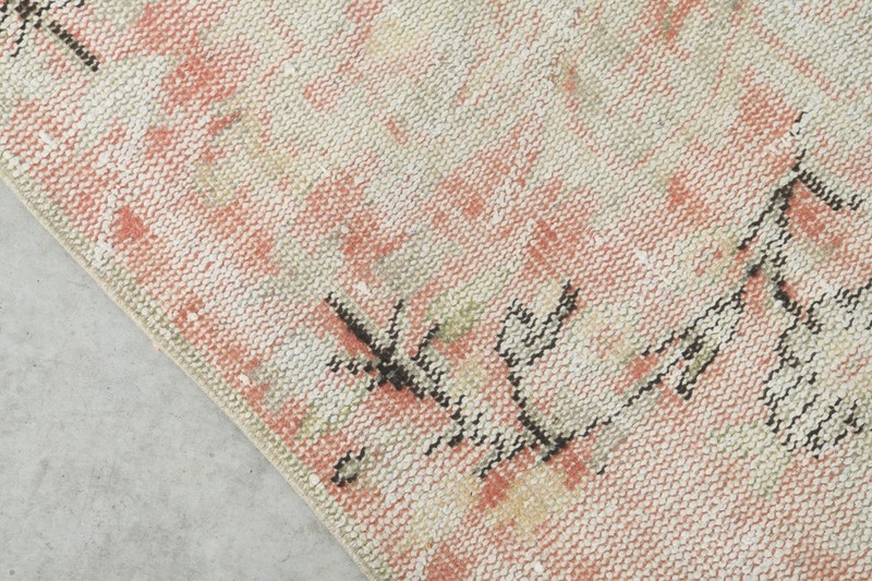 turkish rug 4x8 ft, hand-knotted vintage area rug, muted oushak rug,363 gallery