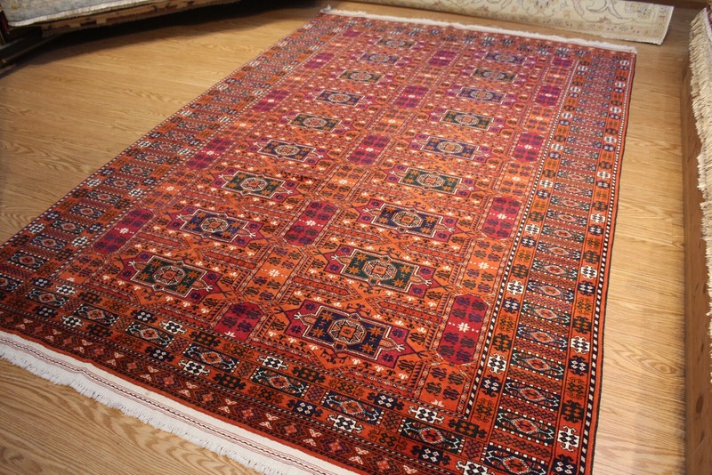Turkmen Rug made of 100% Natural Wool 6'7" x 9'7" Approximately 10' x 7' Afghan gallery