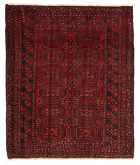 Vintage 3’7″ x 4’3″ Traditional Hand Knotted Vegetable Dye Wool Area Rug