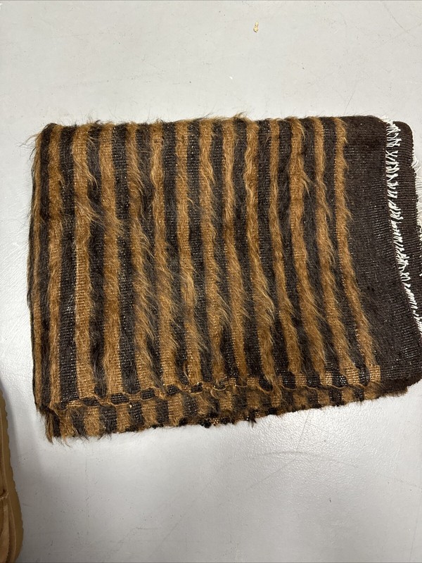 Vintage Turkish Hand-Knotted Mohair Wool/Cotton Brown Kilim Area Rug 4’5” X 6’ gallery