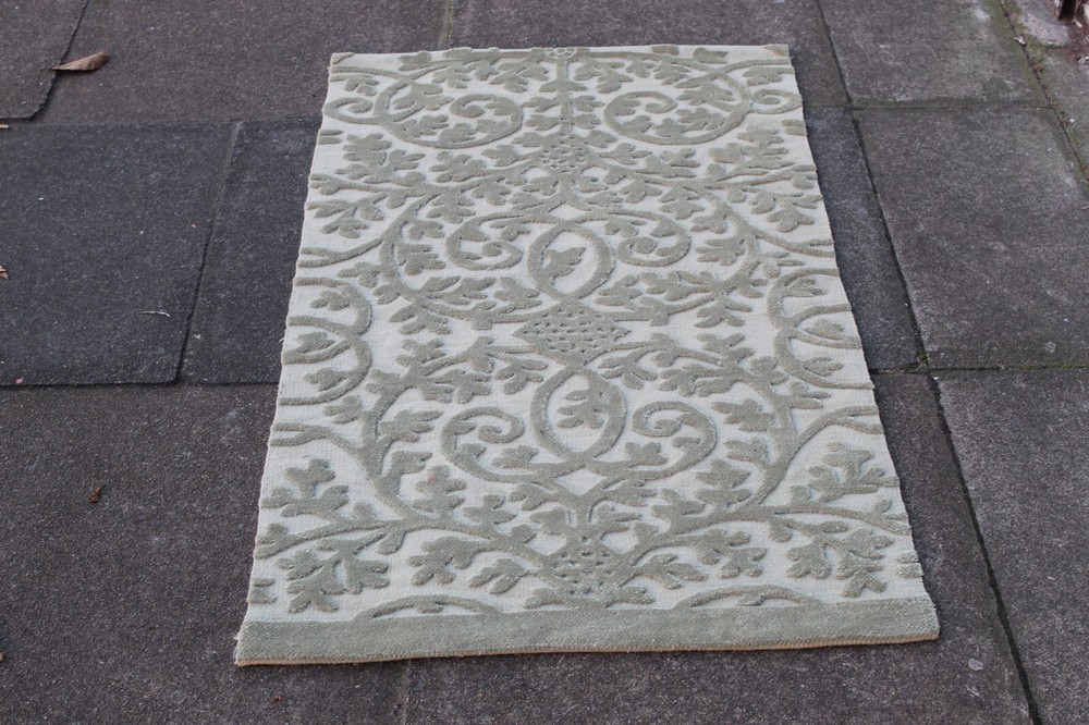 Vintage Traditional Hand Made Oriental Contemporary Wool Grey Rug Kilim 122x70cm