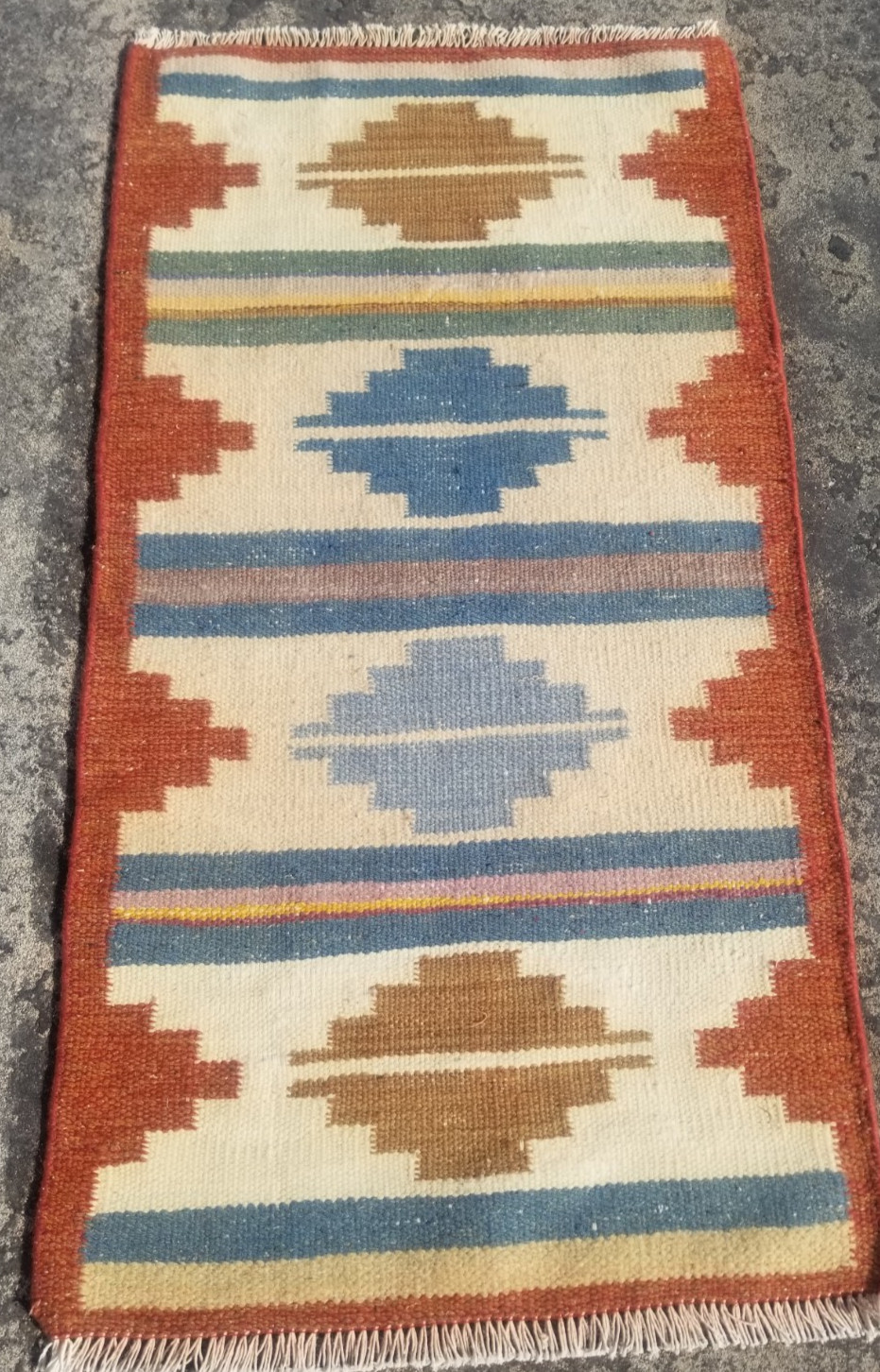 Vintage Traditional Handmade Beautiful Turkish Kilim Floor Rug Carpet 125x68 cm gallery