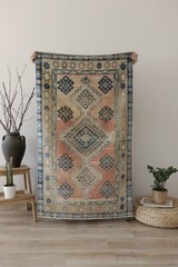 Vintage Turkish Kilim 3×5 ft, Flatweave Wool Area Rug, Handmade Anatolian Kilim