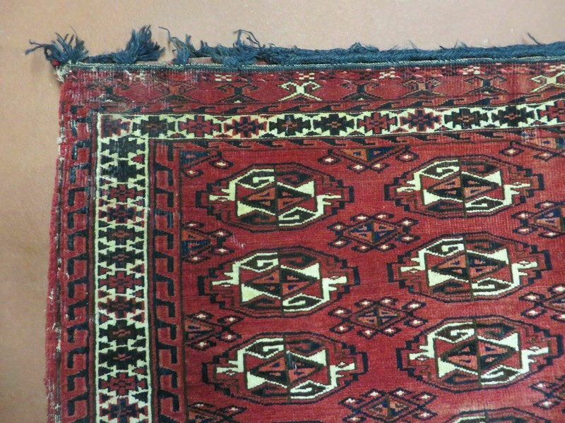 2.5' X 4' Antique Handmade Red Turkoman Tribal Wool Rug Cushion Case Elephant gallery