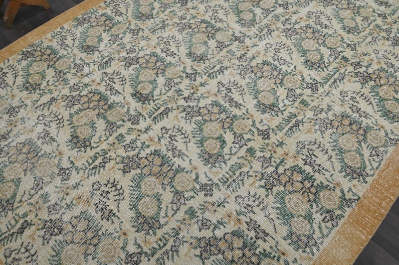 Oushak Turkish Vintage Rug 7x10 Kilim Rug Anatolian Handmade Boho Decor BEIGE gallery