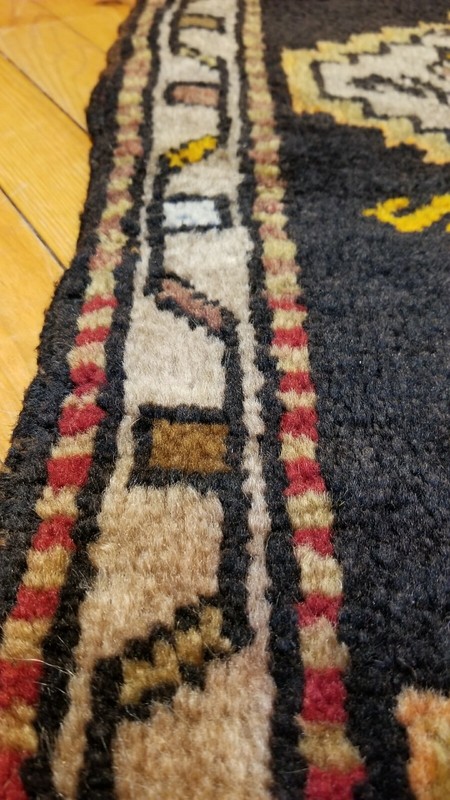 Primitive Antique 1940-1950s Wool Color Kurdish Tribal Rug 1'10"x 2'10" gallery