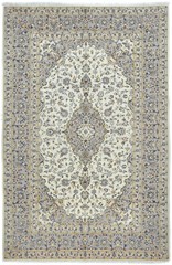 Vintage Cream Oriental Wool Rug 6’4X9’6 ft Traditional Floral Dining Room Carpet