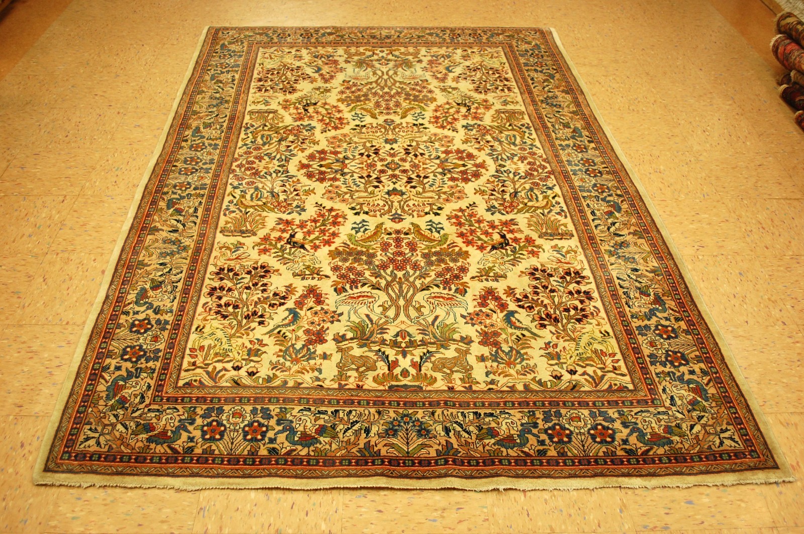 NATURAL WOOL Old Oriental Rugs,Hand Woven,knotted size Approximately 5'6" x 8'4" gallery