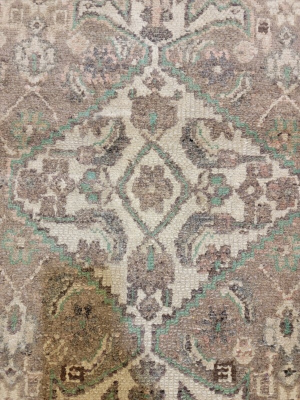 Antique Oriental Hand-Knotted Wool Runner Ivory/Beige/Brown/Green 3'2" x 13' gallery