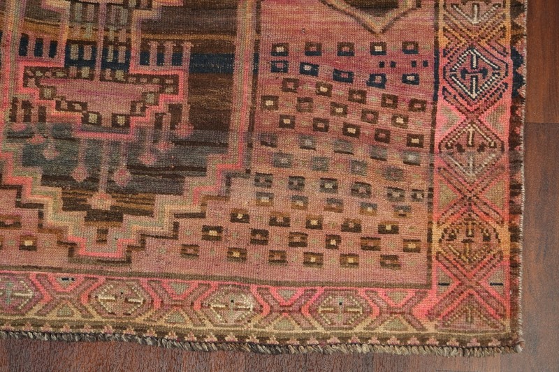 Antique Geometric Traditional Oriental Runner Rug Hand-knotted Wool 5x10 Hallway gallery